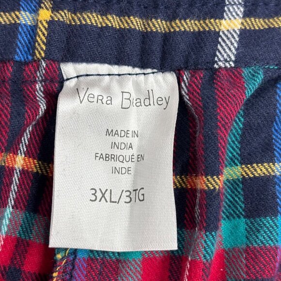 Vera Bradley Flannel Pajama Set Womens Size 3XL Tartan Plaid 100% Cotton - Picture 16 of 16